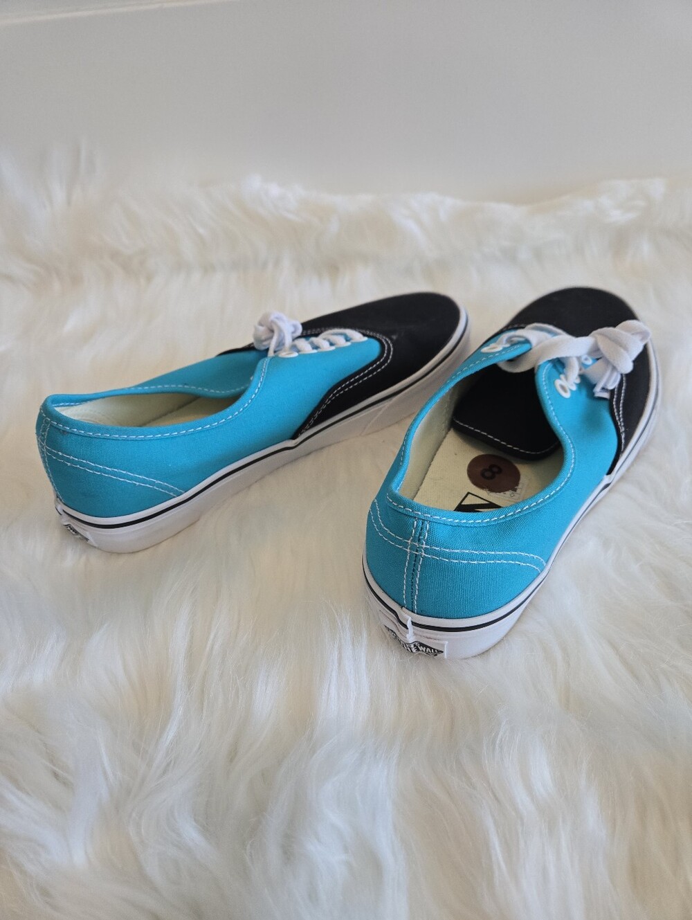 Vans Black & Teal Low Top Canvas Sneaker Shoe Laceup– Women’s 8 / Men’s 6.5 - Picture 3 of 5